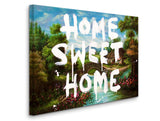 a painting with the words home sweet home painted on it