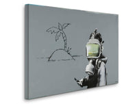 BANKSY Gas Mask Boy Fine Art Paper or Canvas Print Reproduction (Landscape)