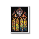a picture of a stained glass window in a church
