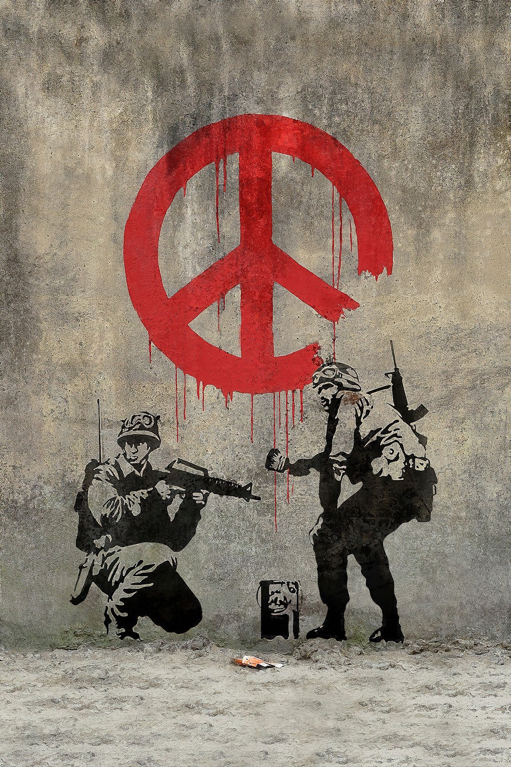 BANKSY Soldiers Painting Peace CND Sign Fine Art Paper or Canvas Print  Reproduction (Portrait) - ArthouseReady2Hang