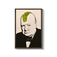 a painting of a man with a green mohawk