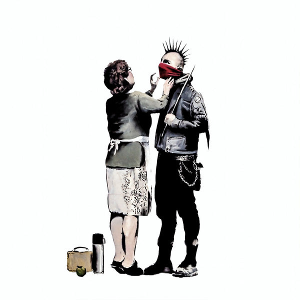 a drawing of a man and a woman wearing masks