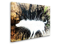 a painting of a white bear in the woods