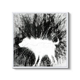 a black and white drawing of a sheep