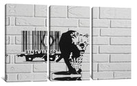 a black and white picture of a lion on a brick wall
