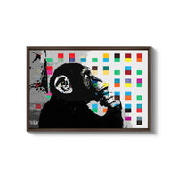 a painting of a monkey on a white background
