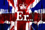 a painting of a british flag with a crown on it