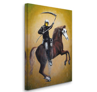 a painting of a man on a horse with a bow and arrow