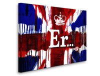 a painting of a british flag with a crown on it