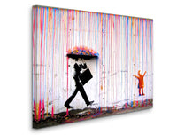 a painting of a person holding an umbrella