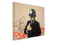 a painting of a police officer giving a thumbs up