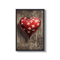 a painting of a heart with crosses on it