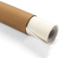 a roll of brown paper on a white background