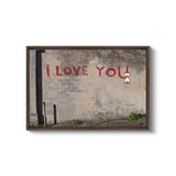 a picture of graffiti on a wall that says i love you