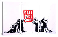 a group of people holding a sale sign